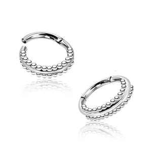 316L Steel Double row beaded hinged segment ring