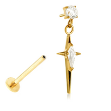 Load image into Gallery viewer, Zircon or High Polish Celestial Dagger push fit Charm

