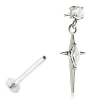 Load image into Gallery viewer, Zircon or High Polish Celestial Dagger push fit Charm

