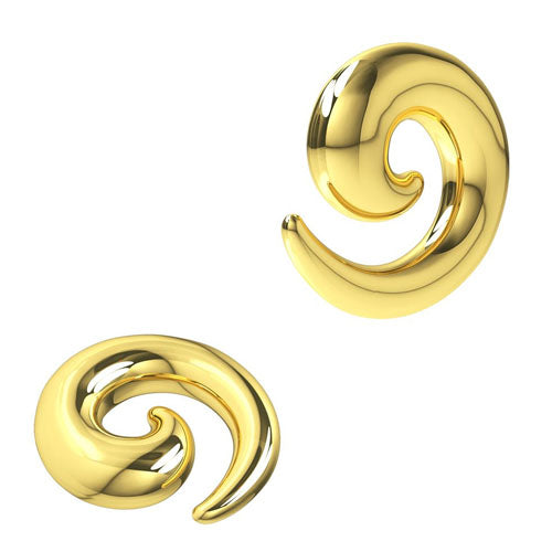 Gold Plate 316L Surgical Steel Spiral