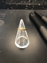 Load image into Gallery viewer, 24k Gold coloured Conch ring with Black or clear crystals 1.2x12mm
