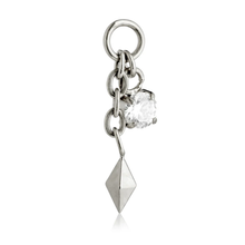 Load image into Gallery viewer, Titanium Kite With Gem Hanging Chain Attachment
