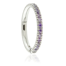 Load image into Gallery viewer, Titanium Hinged Ring - 1.2x6,8mm Crystals
