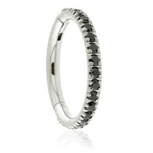 Load image into Gallery viewer, Titanium Hinged Ring - 1.2x6,8mm Crystals
