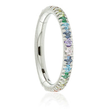 Load image into Gallery viewer, Rose, Rainbow or HP Pave titanium Conch Rings 1.2x10 or 12mm
