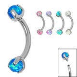 1.2mm Curved Barbell with synthetic opal attachments