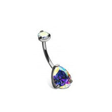 Load image into Gallery viewer, Initial Piercing - Teardrop crystal belly bar
