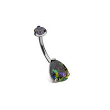 Load image into Gallery viewer, Initial Piercing - Teardrop crystal belly bar
