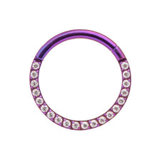 Load image into Gallery viewer, Titanium septum/daith ring with clear crystals
