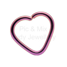 Load image into Gallery viewer, Titanium Daith Heart 1.2x10mm - assorted colours
