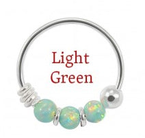 Load image into Gallery viewer, Sterling Silver Nose  ring - Synthetic opal ball
