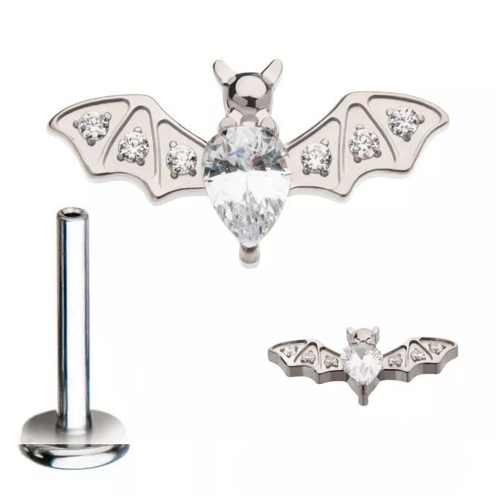 Initial Piercing - Crystal Bat Labret