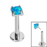 Initial Piercing - Push fit synthetic opal claw set stud