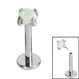 Initial Piercing - Push fit synthetic opal claw set stud