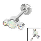 Load image into Gallery viewer, Initial Piercing - Synthetic opal and cz mix
