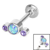 Load image into Gallery viewer, Initial Piercing - Synthetic opal and cz mix
