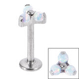 Load image into Gallery viewer, Initial Piercing - Tri-Ball with synthetic opal inlays
