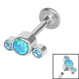 Load image into Gallery viewer, Initial Piercing - Synthetic opal and cz mix
