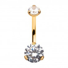 Load image into Gallery viewer, Initial Piercing - 24K Gold Plate or High Polish Belly Bar
