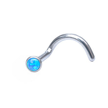 Load image into Gallery viewer, Initial Piercing - Synthetic opal white, blue or pink
