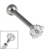 Initial Piercing - Titanium Claw set crystal micro barbells