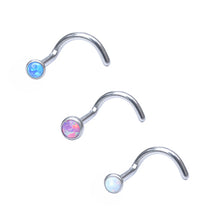 Load image into Gallery viewer, Initial Piercing - Synthetic opal white, blue or pink
