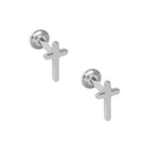 Load image into Gallery viewer, Initial Piercing - Titanium cross labrets
