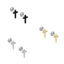 Load image into Gallery viewer, Initial Piercing - Titanium cross labrets
