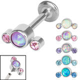 Load image into Gallery viewer, Initial Piercing - Synthetic opal and cz mix
