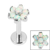 Load image into Gallery viewer, Initial Piercing - Synthetic Opal Flower Labret
