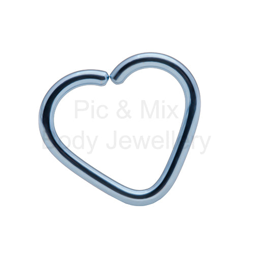 Titanium Daith Heart 1.2x10mm - assorted colours