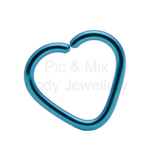 Load image into Gallery viewer, Titanium Daith Heart 1.2x10mm - assorted colours
