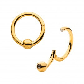 Initial Piercing - 24k Gold or Black plated titanium ring