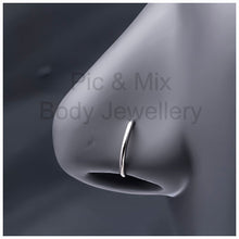 Load image into Gallery viewer, Nose ring - Titanium 0.8x7,8,8.5 or 9mm
