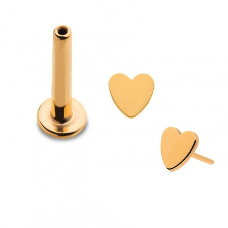 Initial Piercing - 24k gold plated heart Labret