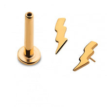 Load image into Gallery viewer, Initial Piercing - 24k gold plated Lightening Labret
