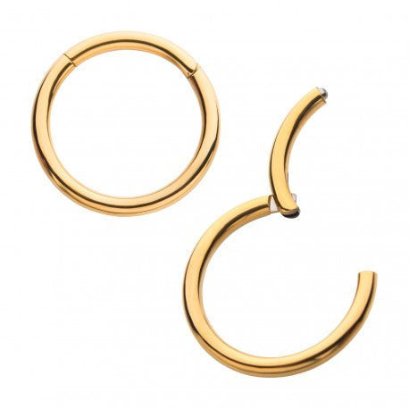 Initial Piercing - 24k Gold pvd hinged nose ring