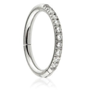 Titanium Hinged Ring - 1.2x6,8mm Crystals