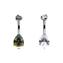 Load image into Gallery viewer, Initial Piercing - Teardrop crystal belly bar
