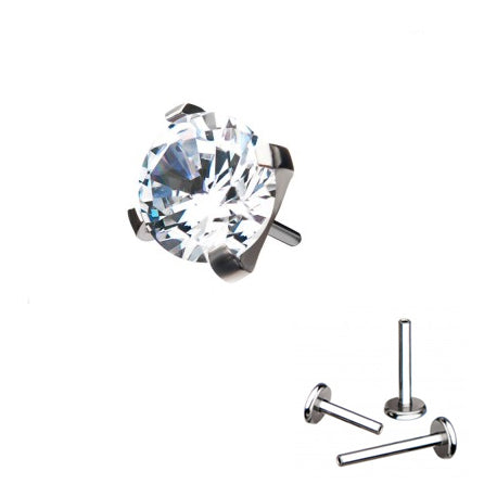 Initial Piercing - Claw set 4mm Cz crystal