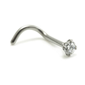 Initial Piercing - Titanium claw set cubic zircon stone