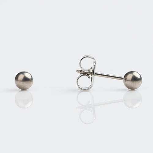 Initial Piercing - Titanium plain 3mm ball earrings