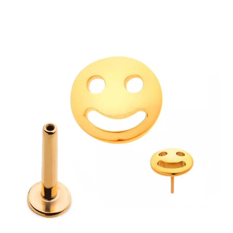 Initial Piercing - 24k Gold Plated Smiley Labret