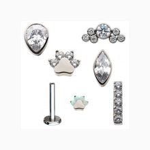 Load image into Gallery viewer, Initial Piercing - Assorted crystal cast Labrets
