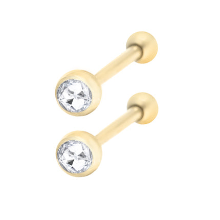 Initial Piercing - Titanium Gold PVD Straight Barbells