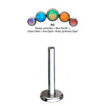 Load image into Gallery viewer, Initial Piercing - Rainbow synthetic opal flower or arc
